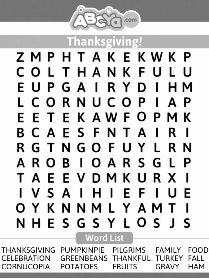 Created with ABCyas website for word searches! 