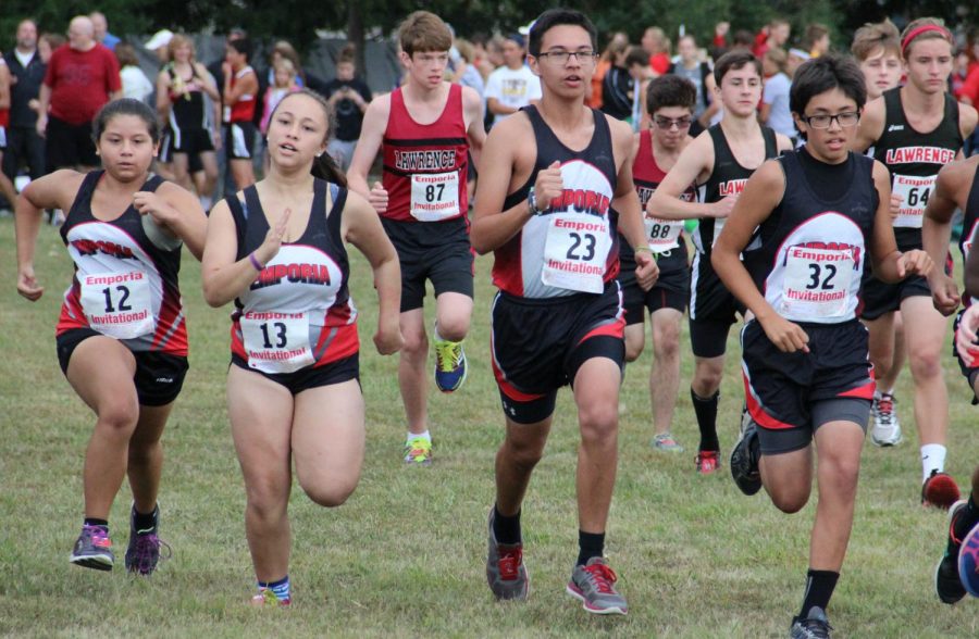 The Emporia High School running at their home meet. Source: Emporia Public Schools