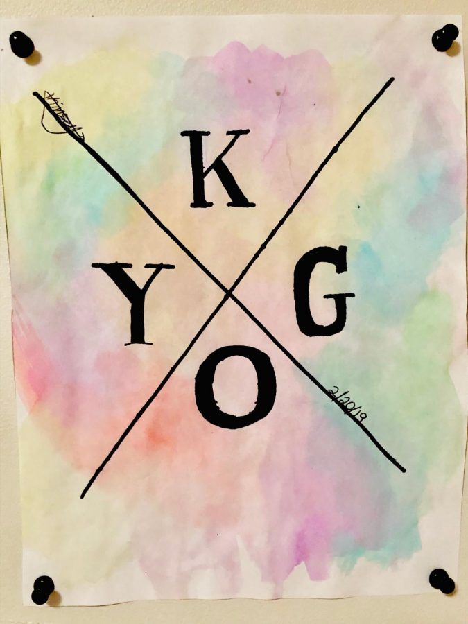 A watercolor of Kygos symbols. 