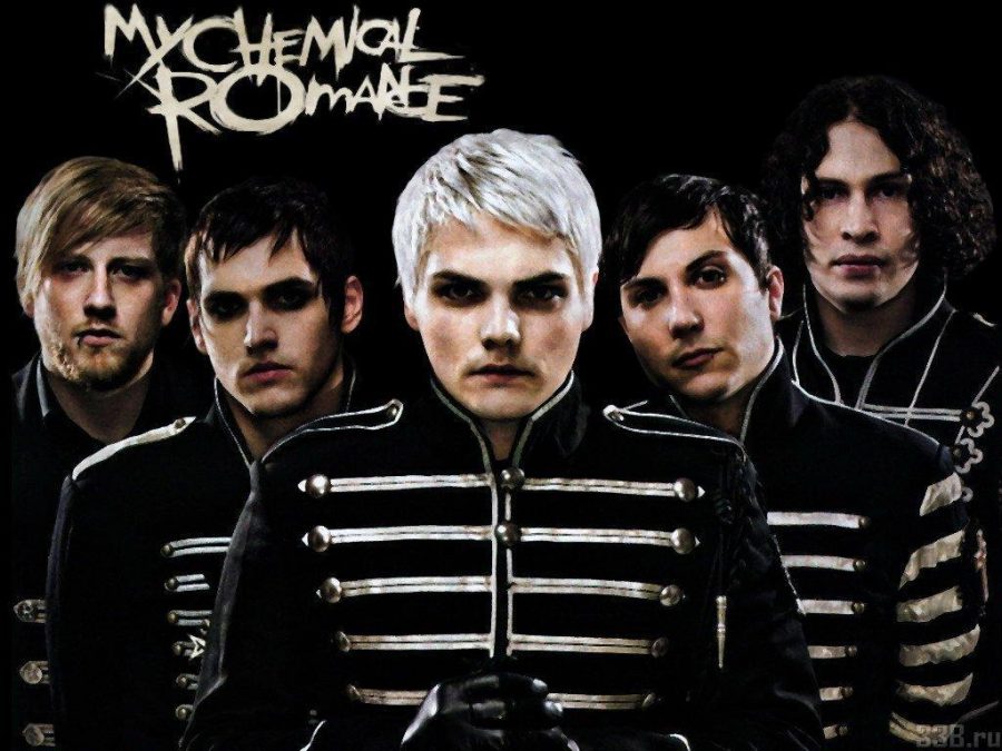 My Chemical Romance, in their iconic Black Parade uniforms.