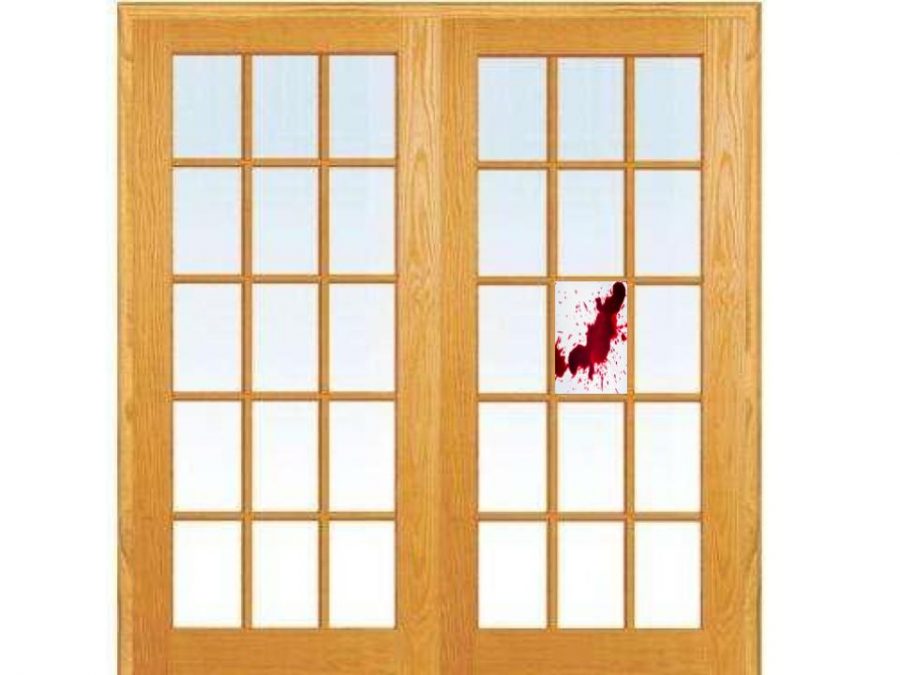 This is a French Door with blood