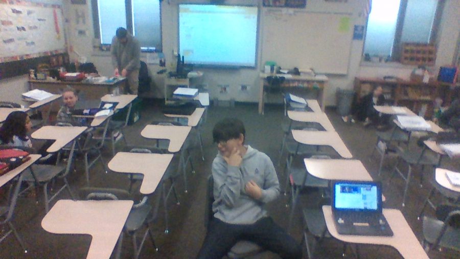 This Is a picture of The World Studies Classroom And One of Its Students, Tyler 