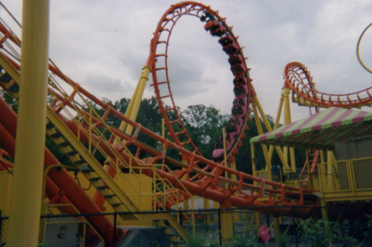 A roller coaster at worlds of fun.