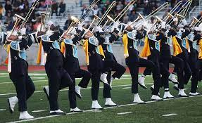 A college marching band.
