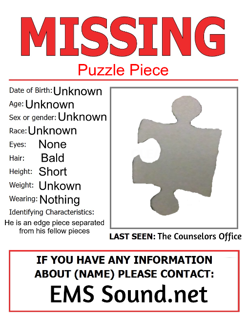 Missing Puzzle piece. If you need it please contact us.