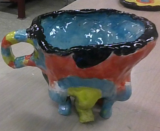 A Cup made out of clay and glazed. Made by Keira Ogleby