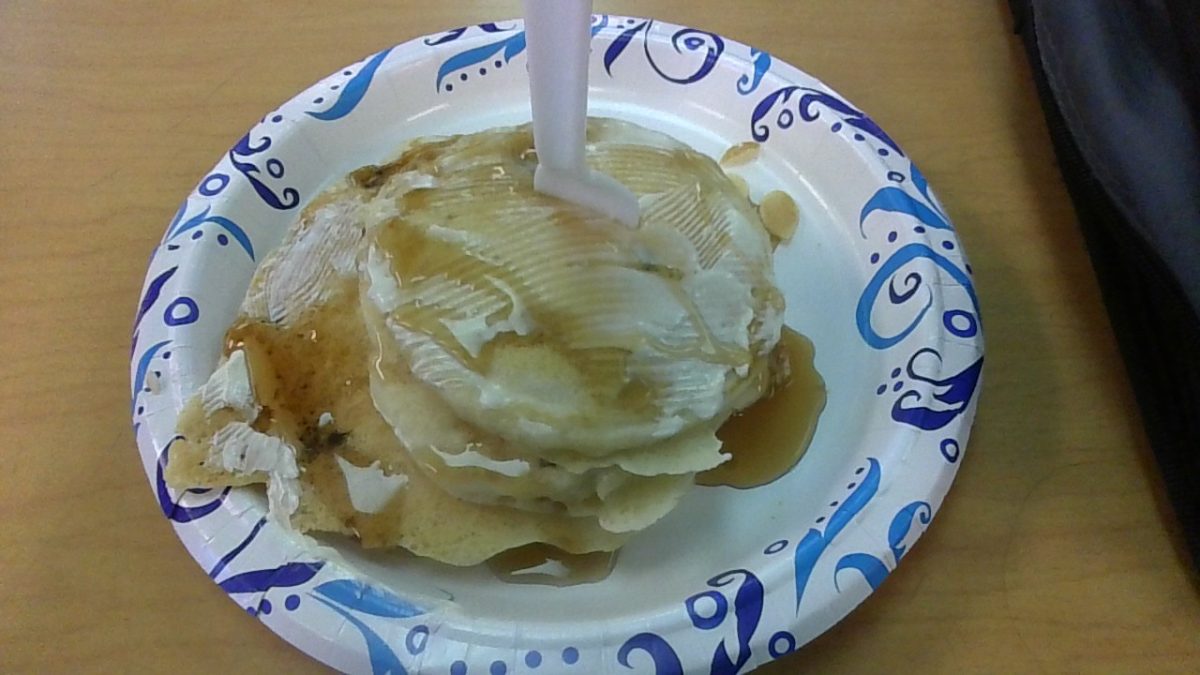 The first thing I made in culinary (pancakes). Yummmm.