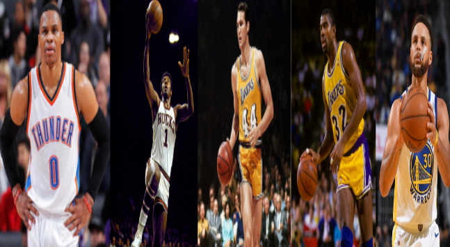 Image of the top 5 point guards of all time