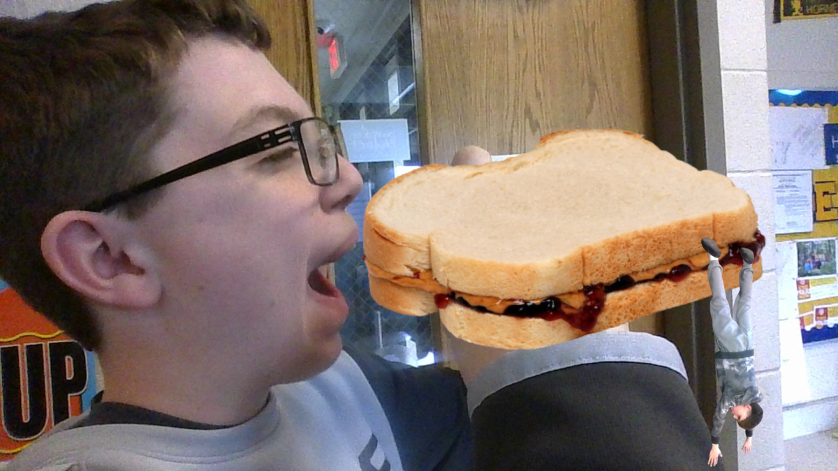 Logan Dean Thexton eating his Takeo PB & J that he made with this tutorial!!