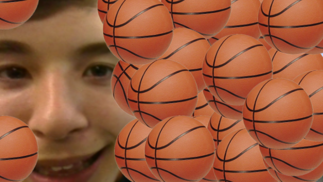 Benson Derek Welch is happy because he has twelve gabillion basketballs
