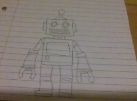 A drawing of a robot