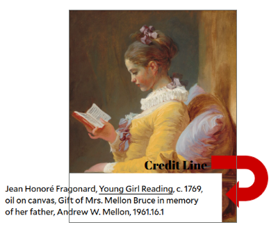 Example of the credit line of an artwork in the National Gallery of Art.