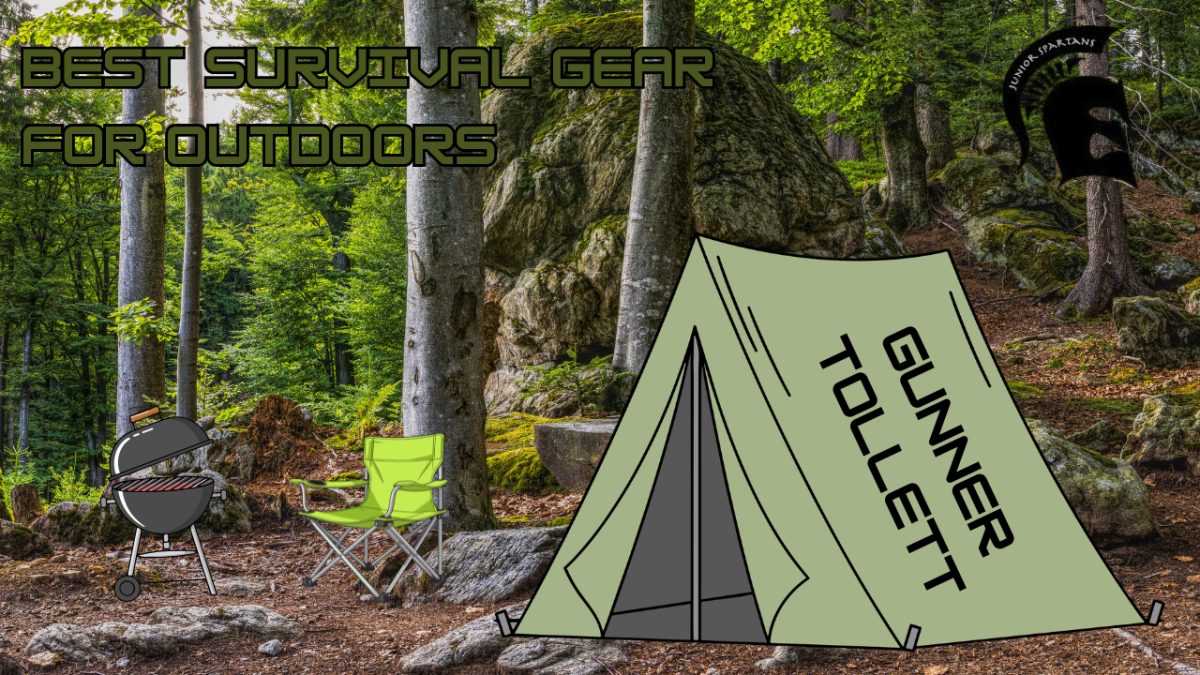 Wilderness image W/ tent and grill.